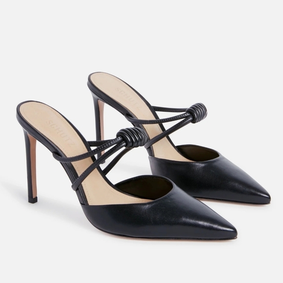 Black Lela Casual Heels Size 8B in Black New in Dust Bag by Schutz - Picture 2 of 7